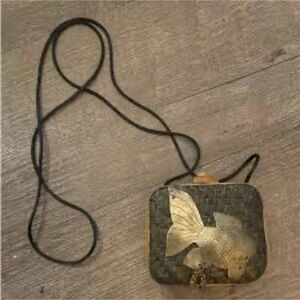 Vintage brass fish woven crossbody bag‎